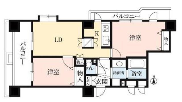 ドゥーエ練馬(2LDK/11階)の間取り写真