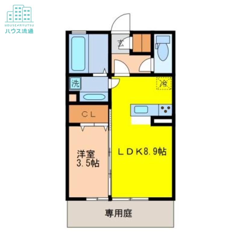 リッチプルメリア(1LDK/1階)の間取り写真