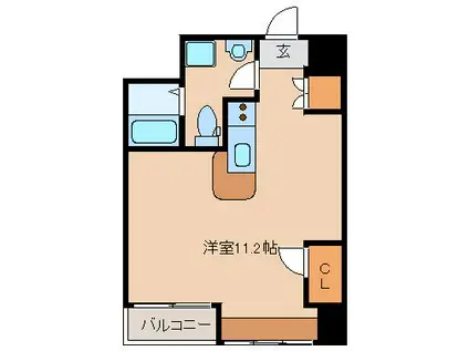 シャンブル杭瀬(ワンルーム/4階)の間取り写真