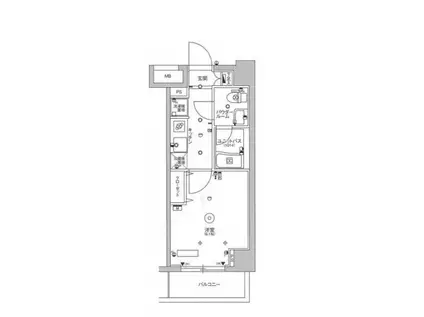 スカイコート川崎京町(1K/4階)の間取り写真