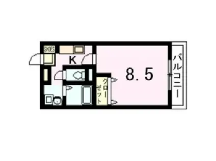 グランバリエ桂(1K/2階)の間取り写真