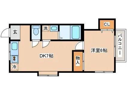 緑町3丁目アパート(1DK/1階)の間取り写真