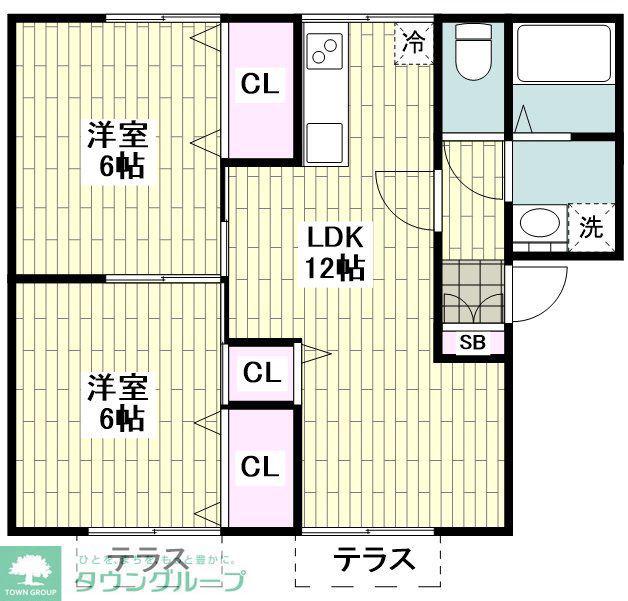 コーポリッチモンド(2LDK/1階)の間取り写真