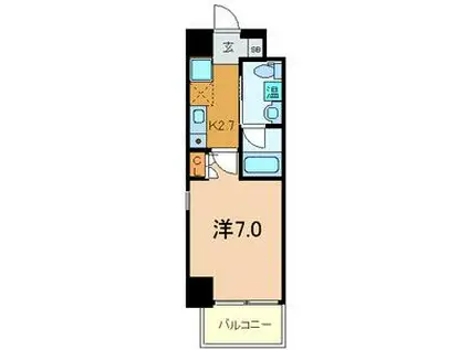 パウゼ東天満(1K/6階)の間取り写真