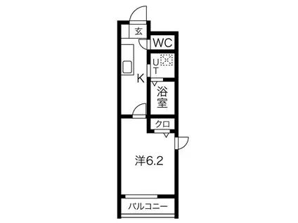 グランテラス八田駅前(1K/3階)の間取り写真
