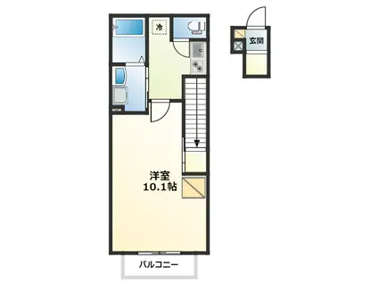クラシオ大久保幕張(1K/2階)の間取り写真