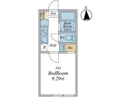 日野2丁目アパート(1K/1階)の間取り写真