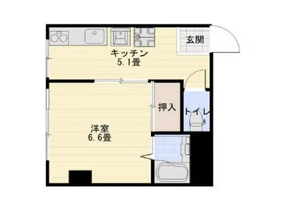 ル・べリエ(1DK/4階)の間取り写真