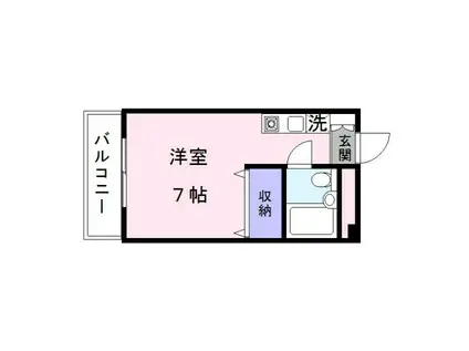 植村ビル 223(ワンルーム/2階)の間取り写真