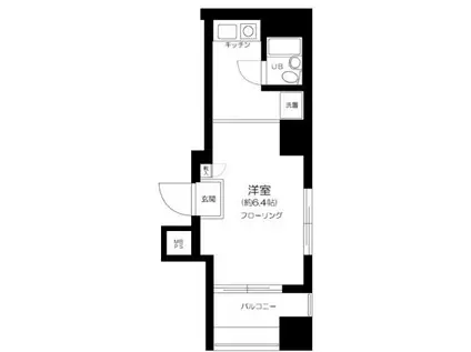 日神パレステージ南池袋(ワンルーム/2階)の間取り写真