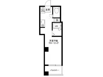 テラスK&K(ワンルーム/1階)の間取り写真