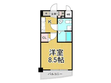 セレニテ甲子園1号棟(1K/4階)の間取り写真