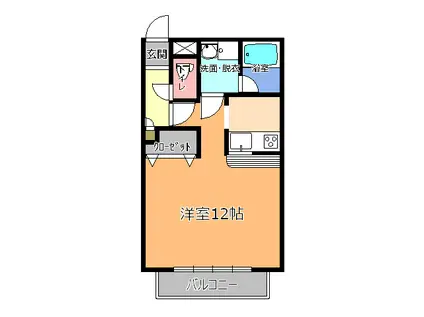 大野ハイツ2号館(1K/2階)の間取り写真