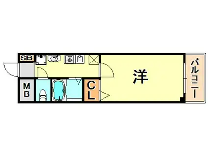 ミリオンベル本山(1K/4階)の間取り写真