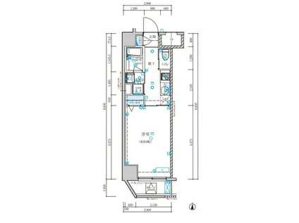 ベルシード森下(1K/4階)の間取り写真