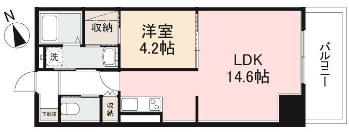 EGG TOWER MANSION(1LDK/3階)の間取り写真