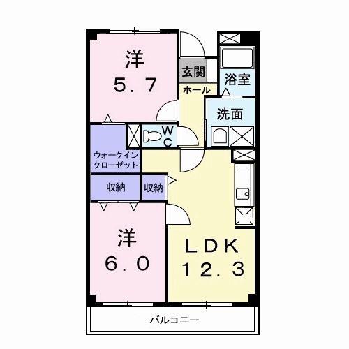 昭和エクセランマンション(2LDK/2階)の間取り写真