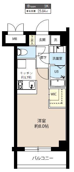 レオーネ王子飛鳥山(1K/3階)の間取り写真