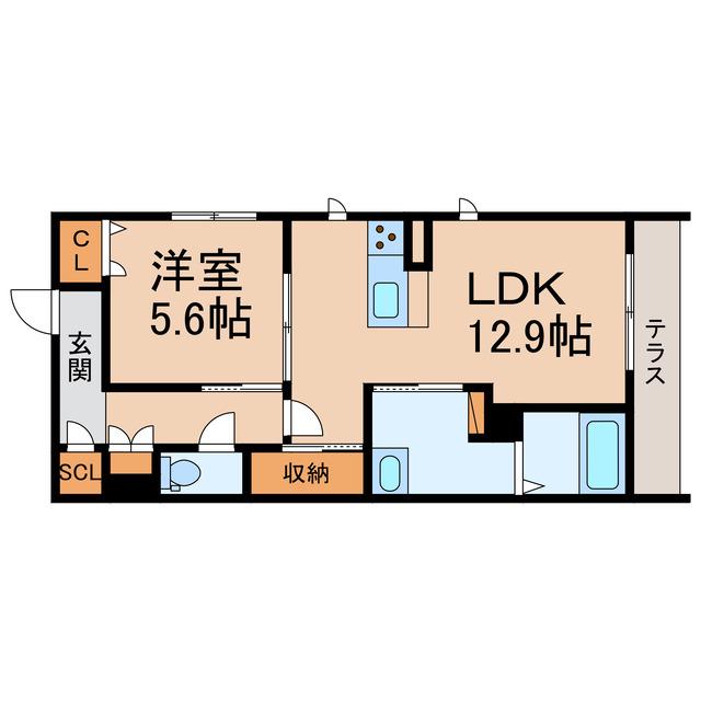 BEREO NANKAI WAKAYAMA CITY(1LDK/1階)の間取り写真