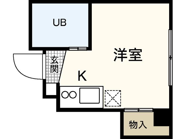 エクセルマンション河原町(ワンルーム/3階)の間取り写真