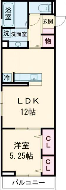 ボヌール江場(1LDK/3階)の間取り写真