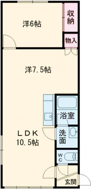 ハイホームマナミート(2LDK/2階)の間取り写真