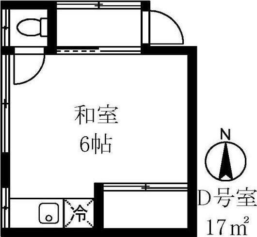 北見MDH(ワンルーム/2階)の間取り写真
