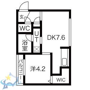 CHERISIS南6条(1LDK/2階)の間取り写真