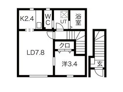 RELAIR新桜町(1LDK/2階)の間取り写真