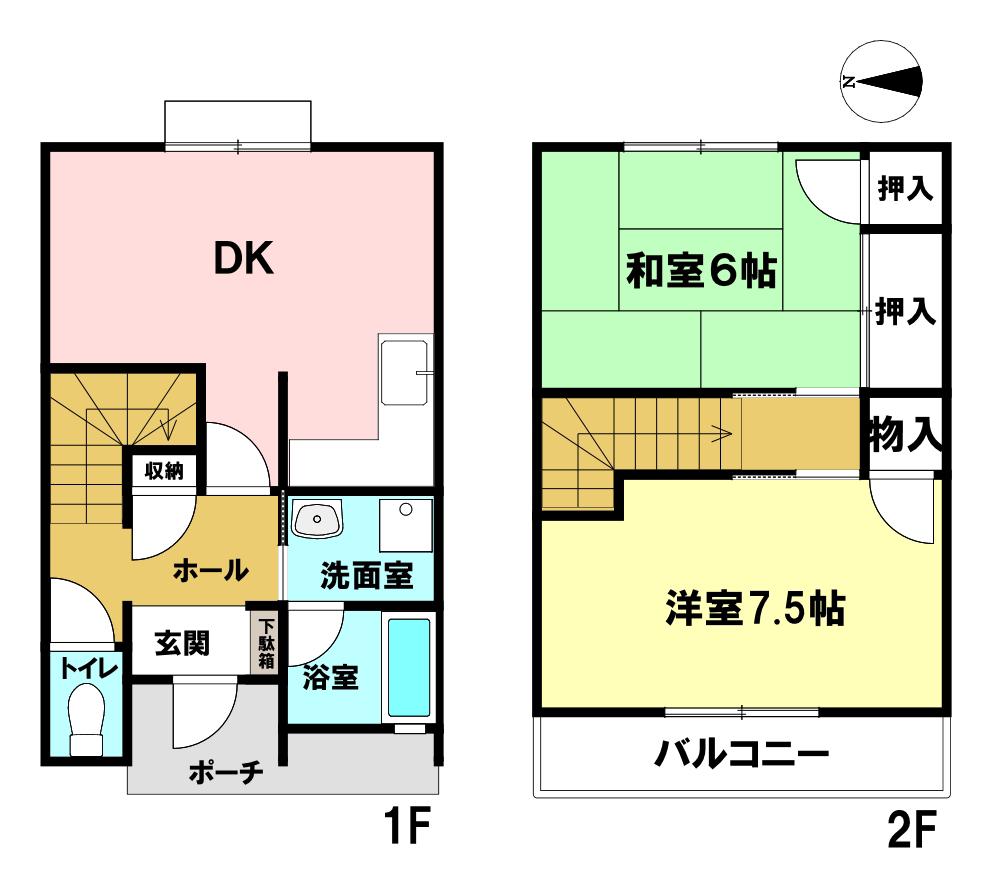 サンクレール蓮町(2DK/1階)の間取り写真