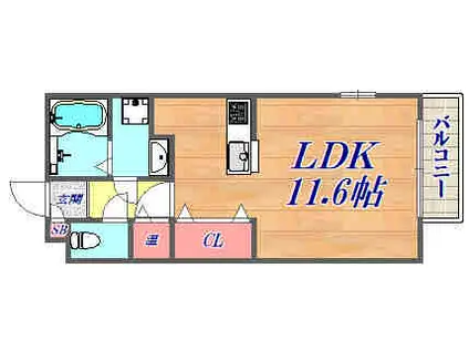 グレイス南塚口(1K/2階)の間取り写真