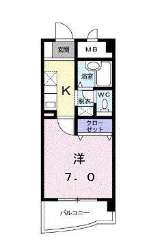 CITYLIFEKAKU(1K/3階)の間取り写真