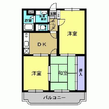 小野サンハイム(3DK/2階)の間取り写真