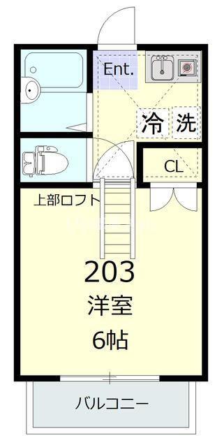 カーサ・コルザ杉田(1K/2階)の間取り写真