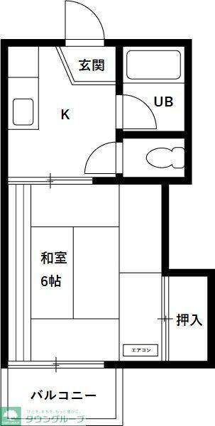 ときわ荘(1K/2階)の間取り写真