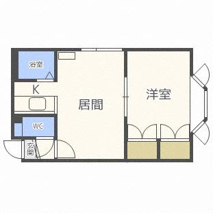キャストル19(1LDK/2階)の間取り写真