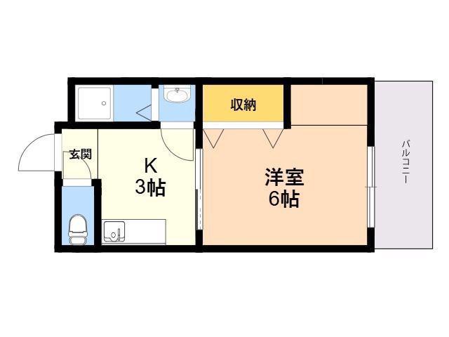 ドルフィン和白(1K/3階)の間取り写真