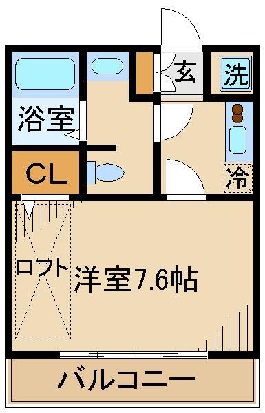 ファンタジア(1K/2階)の間取り写真