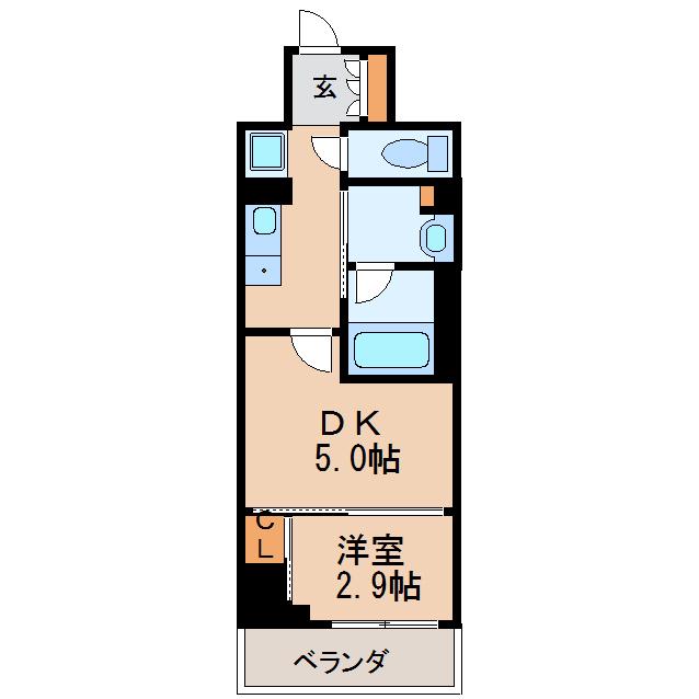 パークアクシス新栄(1DK/5階)の間取り写真