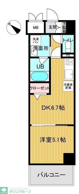 LUCE VII(1DK/9階)の間取り写真