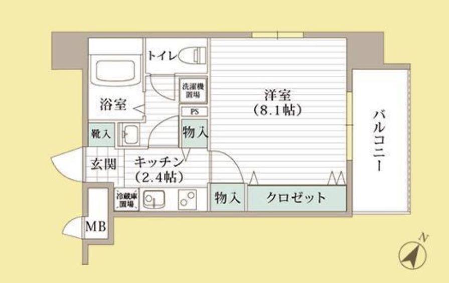 ホワイトステージ水前寺駅(1K/5階)の間取り写真