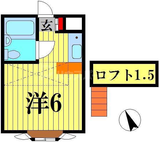 ベルピア・常盤平第3(ワンルーム/1階)の間取り写真