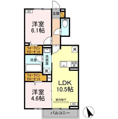 バイヤンツリーばんどう(2LDK/1階)の間取り写真