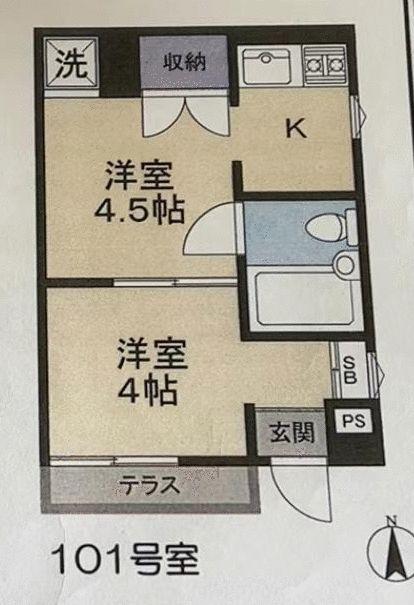 ランデン池袋(2K/1階)の間取り写真