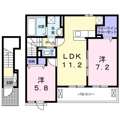 クレインズ(2LDK/2階)の間取り写真