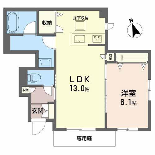 シャーメゾン土山西(1LDK/1階)の間取り写真