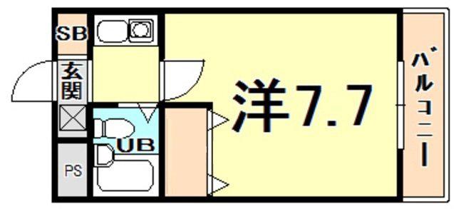 グランボヌール(1K/3階)の間取り写真