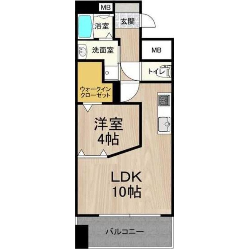 M.HILLS西本町(1LDK/6階)の間取り写真