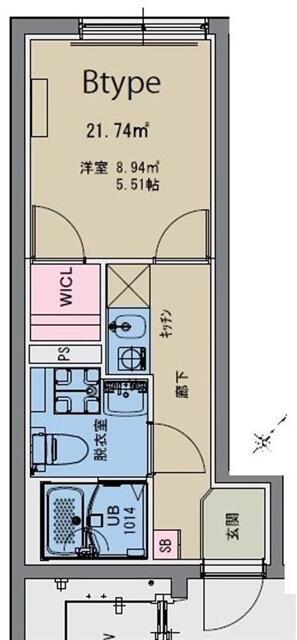 MAXIV CITY文京小石川(1K/1階)の間取り写真