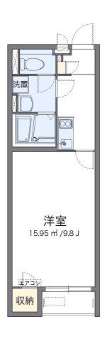 クレイノWILL C(1K/1階)の間取り写真